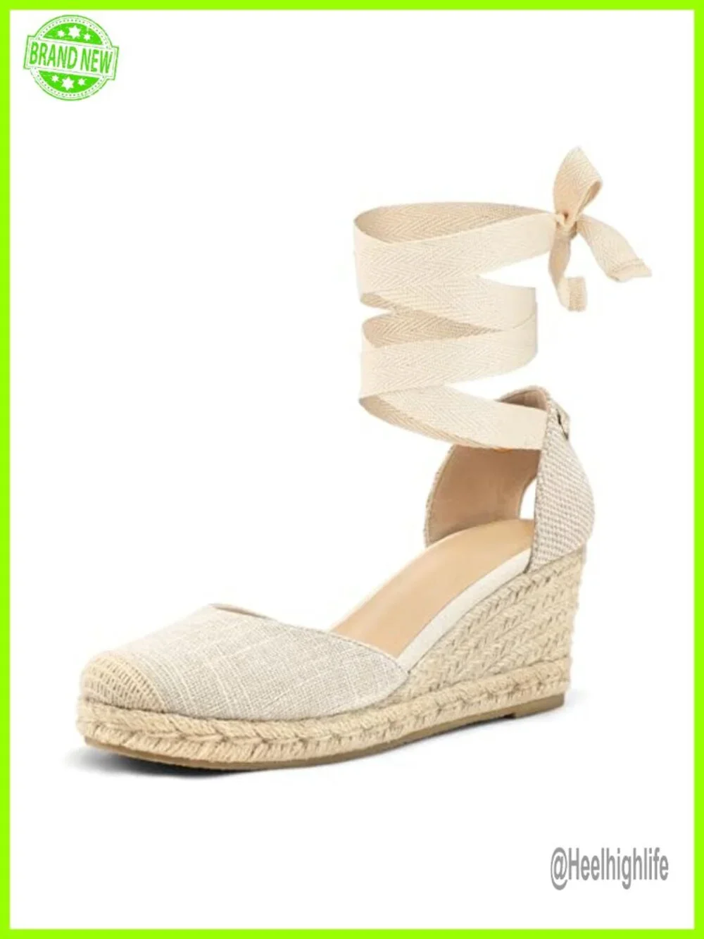 Espadrille Platform Wedge Sandals Closed Toe Ankle Strap Lace Up